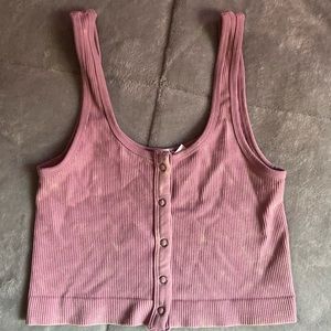 FREE WITH $10+ PURCHASE cropped button up tank top